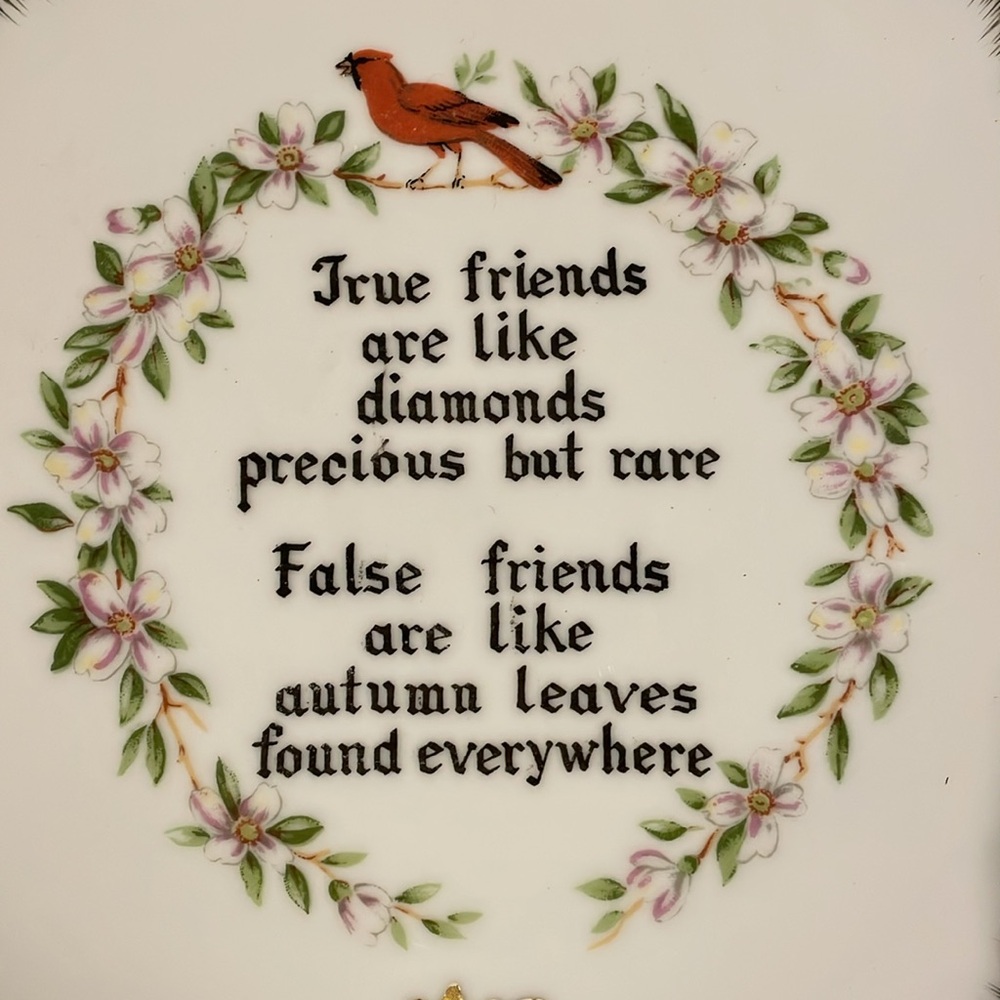 Vintage decorative plate-True Friends…